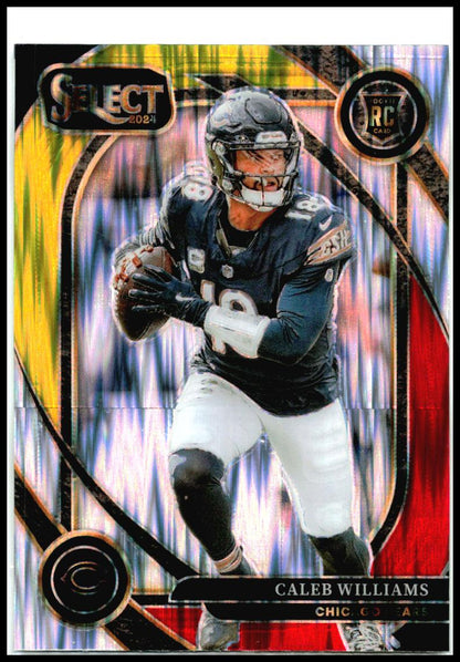 2024 Panini Select Red & Yellow Prizm Shock #216 Caleb Williams Rookie Bears