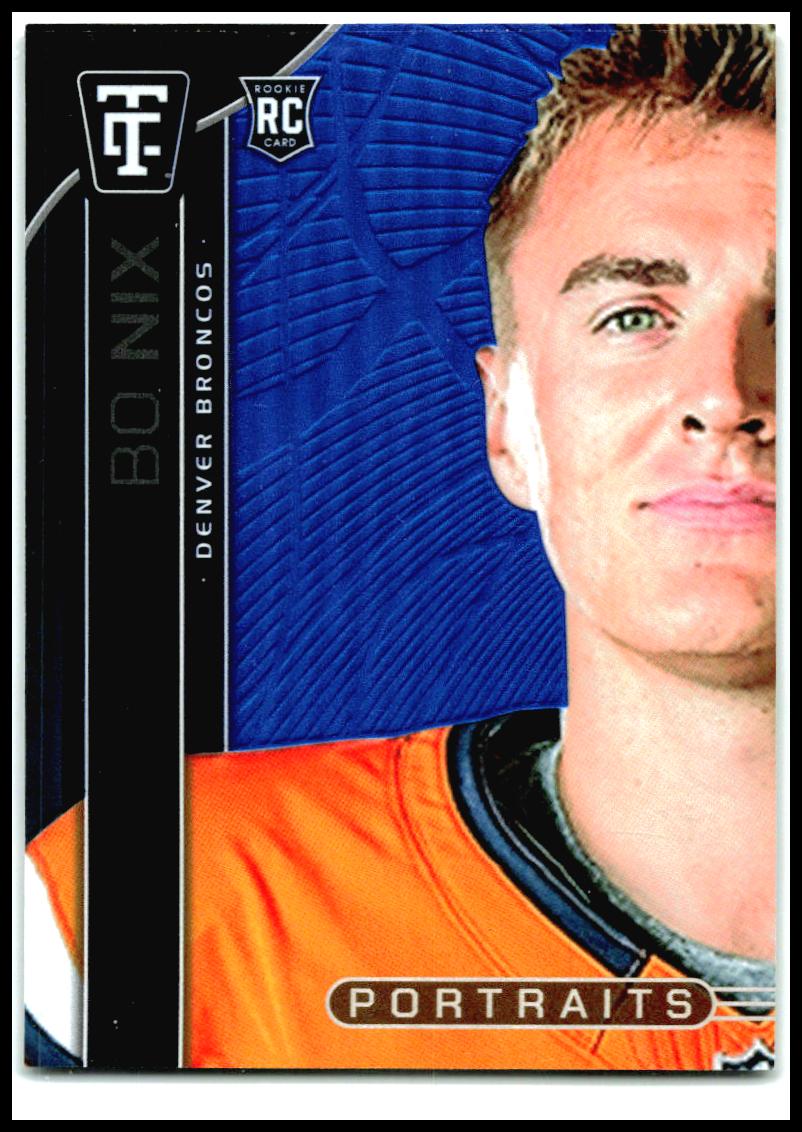 2024 Panini Totally Certified Portraits Mirror Platinum Blue #2 Bo Nix Denver