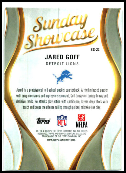 2025 Topps Signature Class Sunday Showcase Teal #SS-22 Jared Goff Lions
