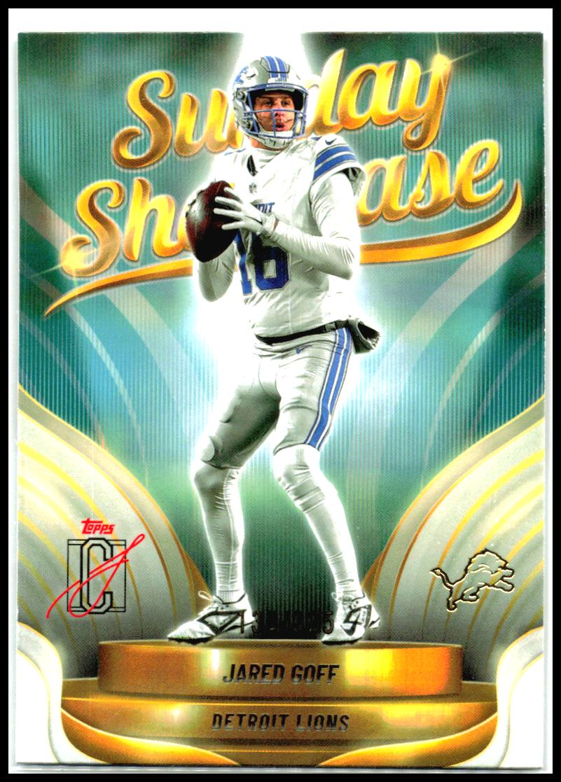 2025 Topps Signature Class Sunday Showcase Teal #SS-22 Jared Goff Lions