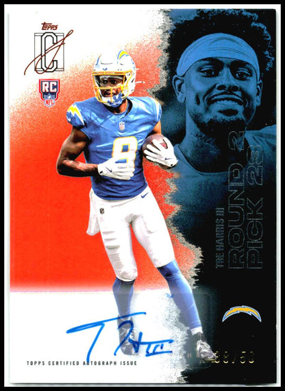 2025 Topps Signature Class Auto Orange #/50 #128 Tre Harris III Rookie Auto
