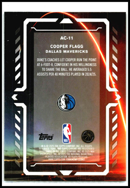2025-26 Topps Chrome Activators #AC-11 Cooper Flagg Dallas Mavericks