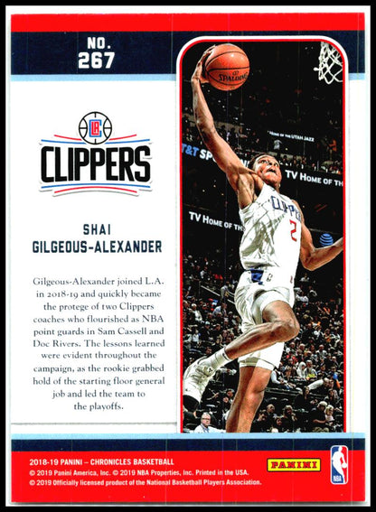 2018-19 Panini Chronicles #267 Shai Gilgeous-Alexander Rookie Clippers