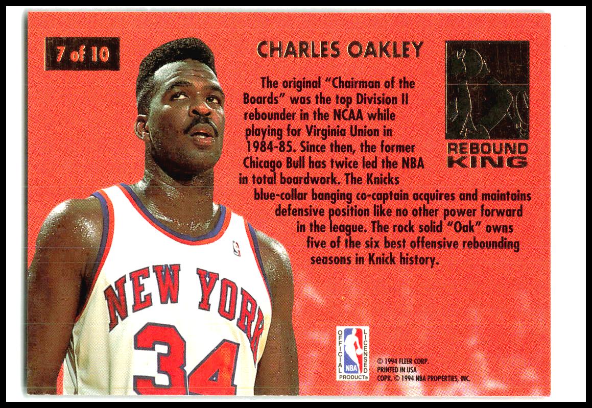 1993-94 Ultra Rebound Kings #7 Charles Oakley New York Knicks