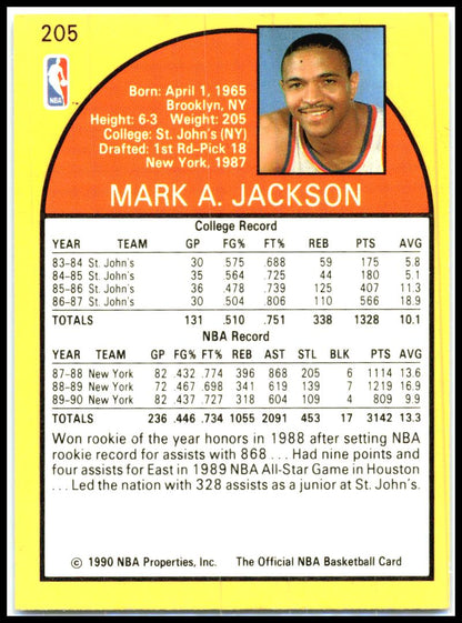 1990-91 Hoops #205 Mark Jackson New York Knicks