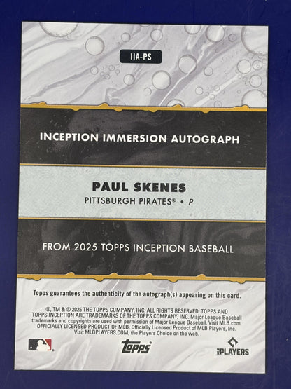 2025 Topps Inception Immersion Auto /10 #IIA-PS Paul Skeens Pirates