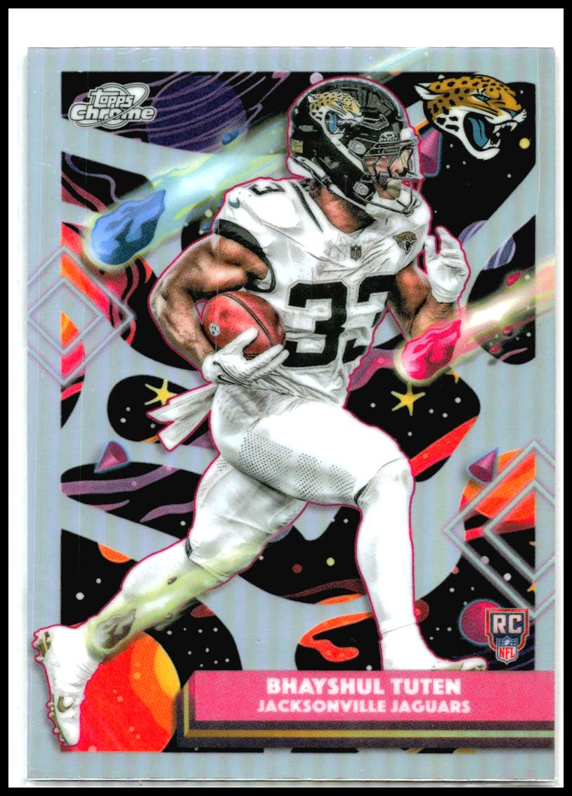 2025 Topps Chrome Cosmic Refractor #147 Bhayshul Tuten Rookie Jaguars