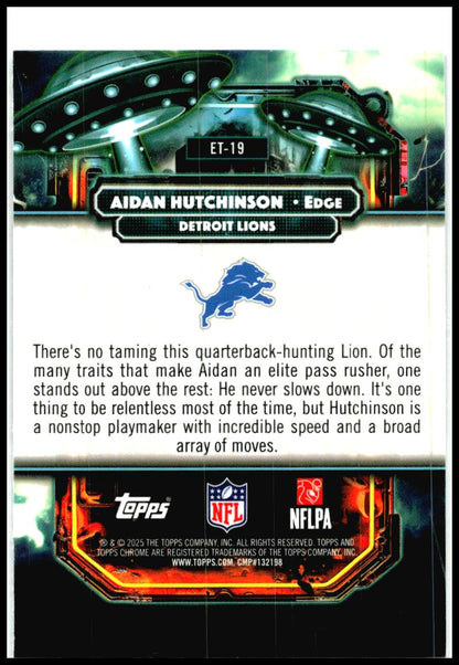 2025 Topps Chrome Cosmic Extraterrestrial Talent #ET-19 Aidan Hutchinson Lions
