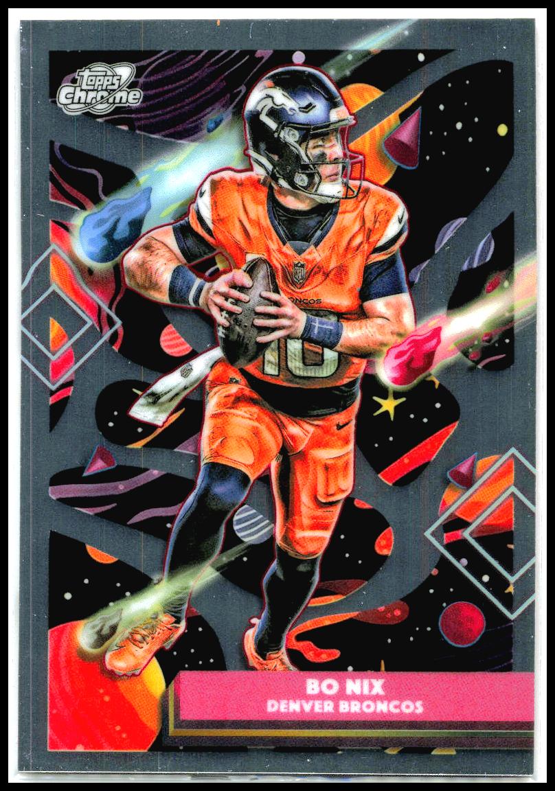 2025 Topps Chrome Cosmic #28 Bo Nix Denver Broncos