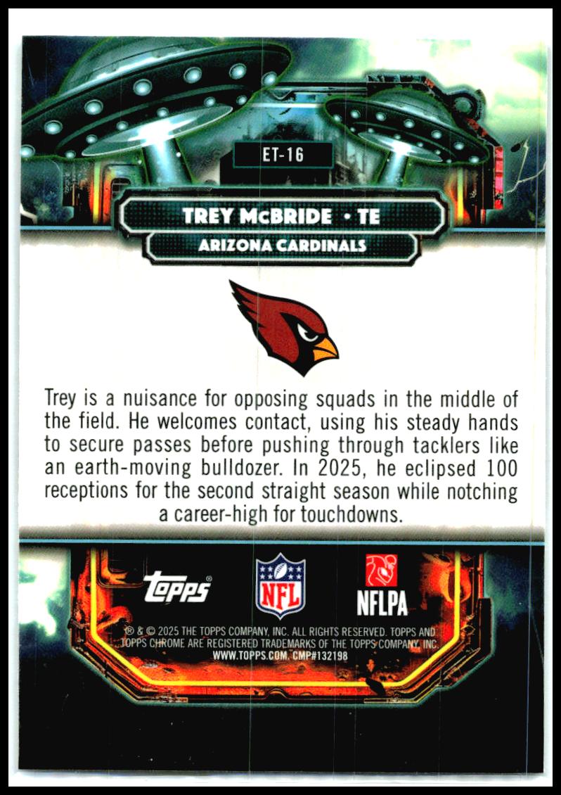 2025 Topps Chrome Cosmic Extraterrestrial Talent #ET-16 Trey McBride Cardinals