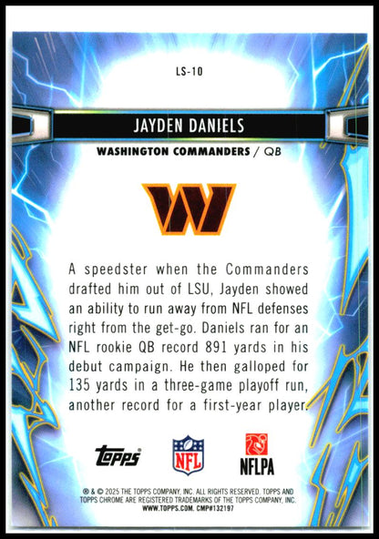 2025 Topps Chrome Cosmic Light Speed #LS-10 Jayden Daniels Washington Commanders