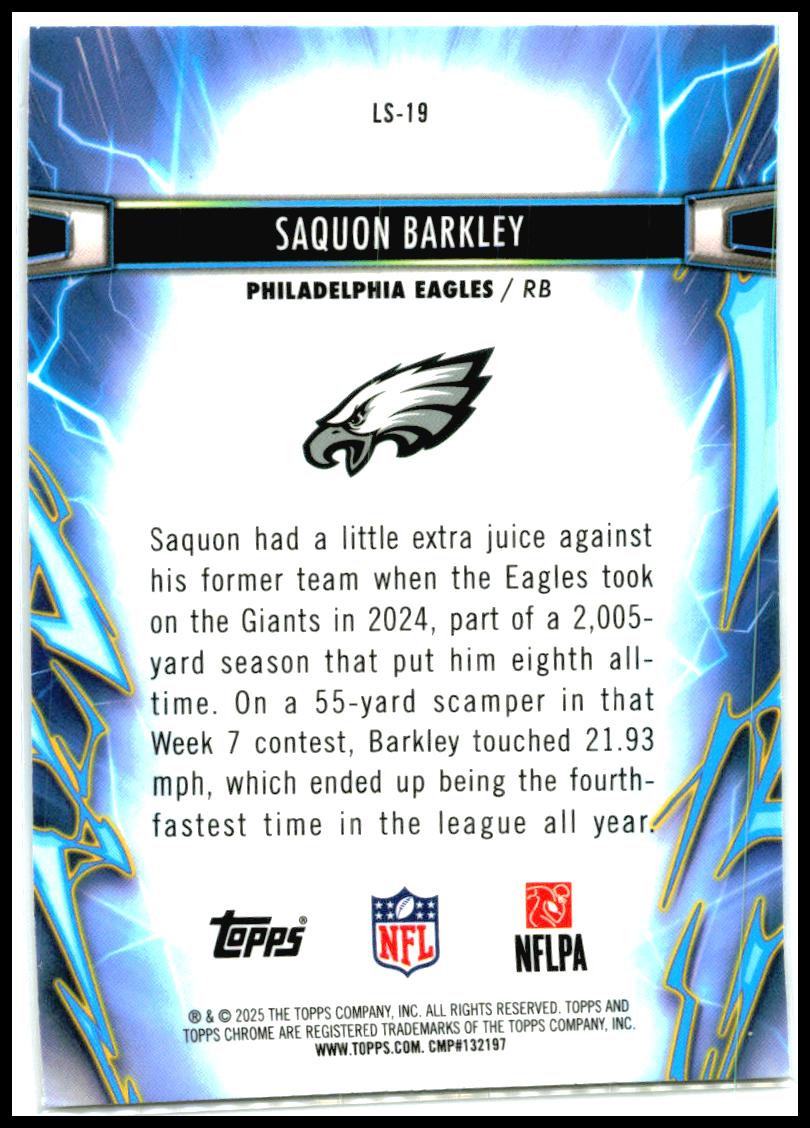2025 Topps Chrome Cosmic Light Speed #LS-19 Saquon Barkley Philadelphia Eagles