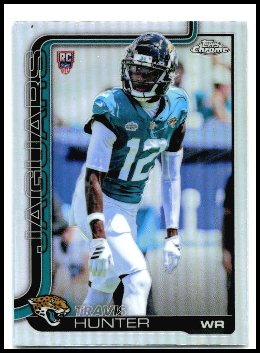 2025 Topps Chrome Refractor #332 Travis Hunter Rookie Jacksonville Jaguars
