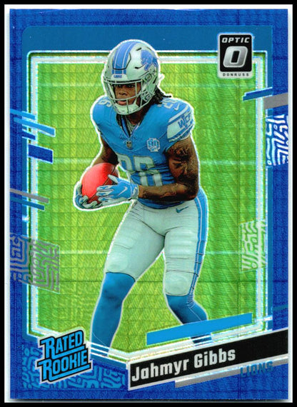 2023 Donruss Optic Blue Hyper #236 Jahmyr Gibbs Rookie Detroit Lions