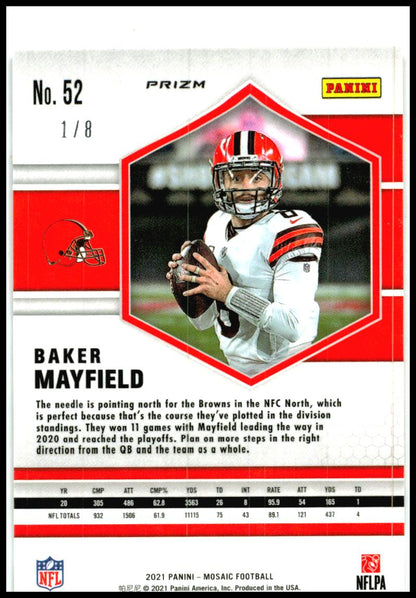 2021 Panini Mosaic Choice Prizm Black Gold #52 Baker Mayfield Browns