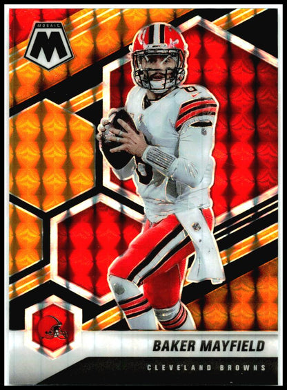 2021 Panini Mosaic Choice Prizm Black Gold #52 Baker Mayfield Browns