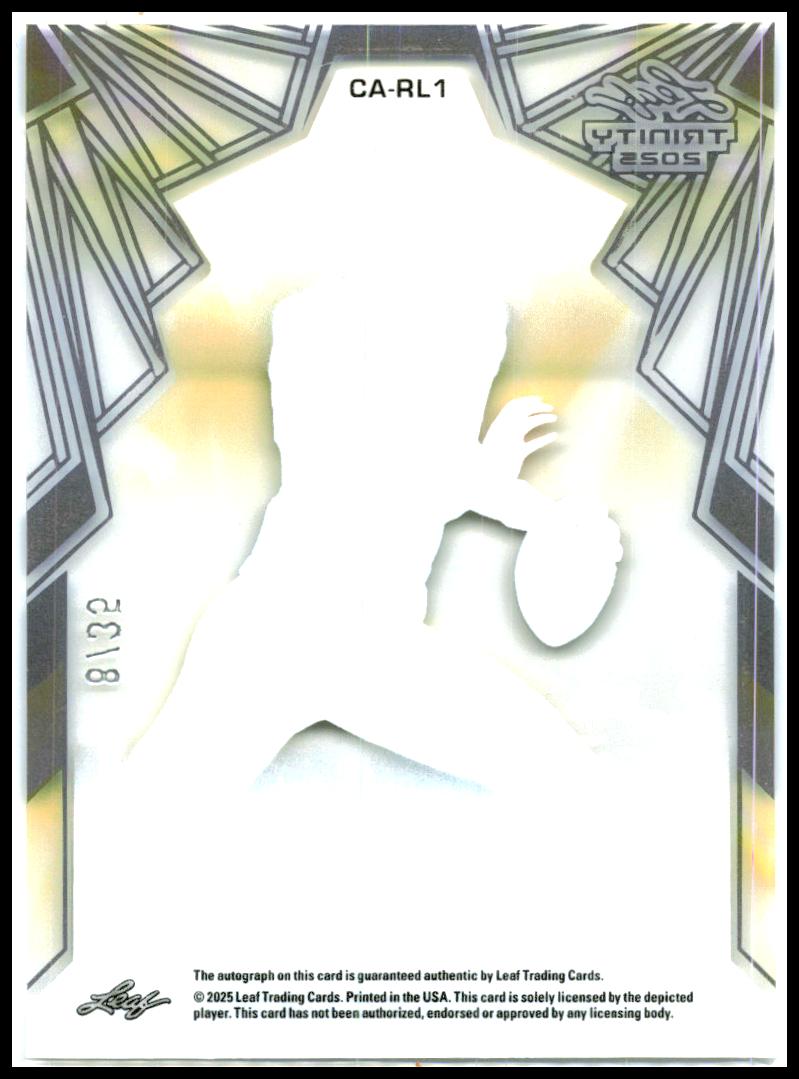 2025 Leaf Trinity - Clear Auto Blue #CA-RL1 Riley Leonard Auto Colts