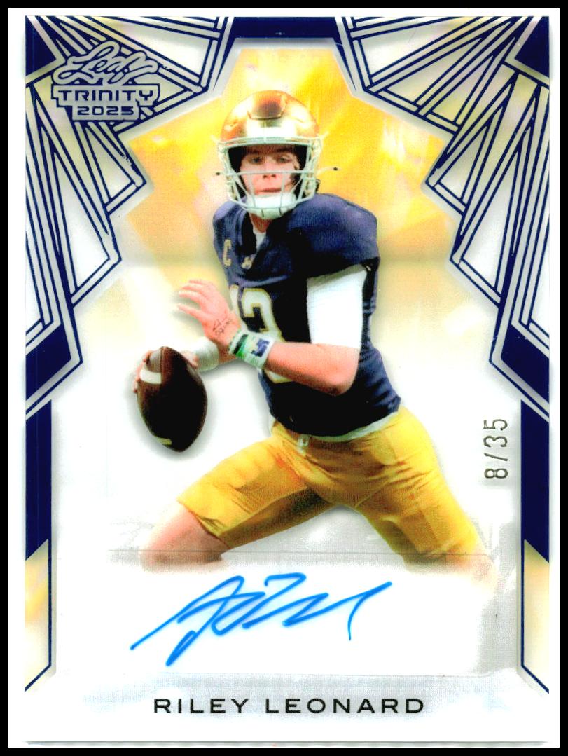 2025 Leaf Trinity - Clear Auto Blue #CA-RL1 Riley Leonard Auto Colts