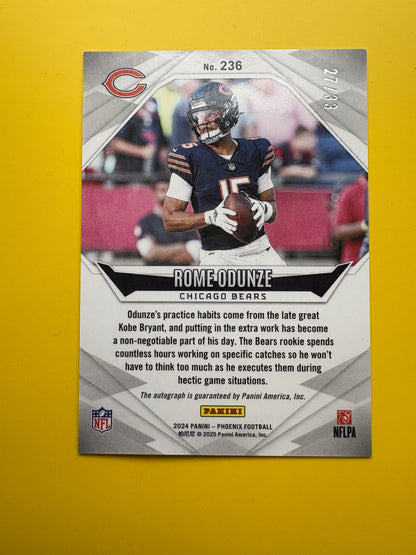 2024 Panini Phoenix Autographs Bronze #/33 #236 Rome Odunze Rookie Auto Bears