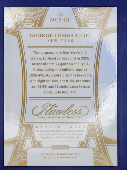 2025 Flawless Auto Triple Relic #/20 #MCS-GL George Lombard Jr. Yankees