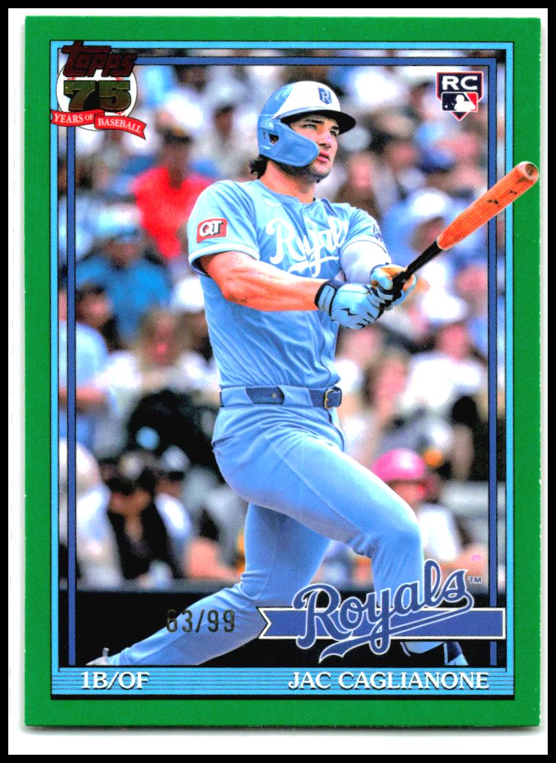 2026 Topps 1991 Topps 35th Anniversary Green #/99 #T91-42 Jac Caglianone Royals