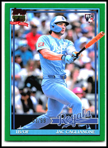 2026 Topps 1991 Topps 35th Anniversary Green #/99 #T91-42 Jac Caglianone Royals
