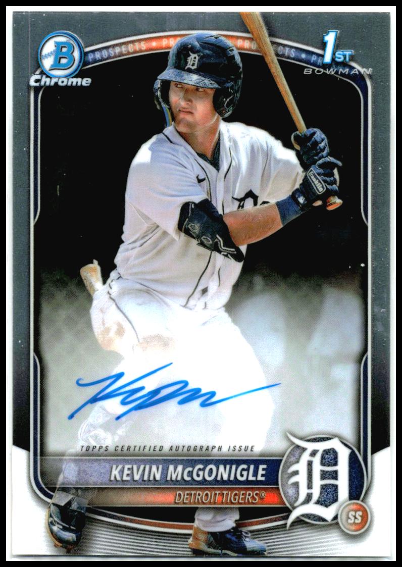 2025 Bowman Chrome Prospect Autographs #CPA-KM Kevin McGonigle Auto Tigers
