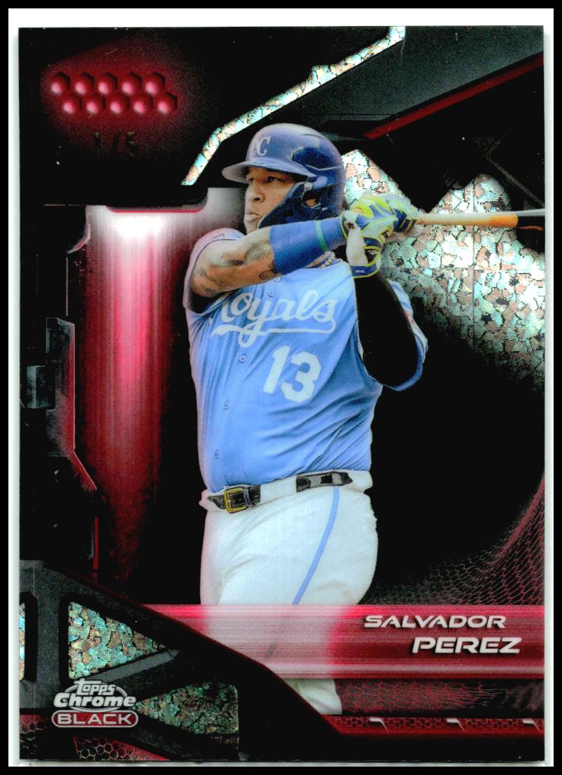 2026 Topps Chrome Black Red Mini-Diamond Refractors #71 Salvador Perez Royals