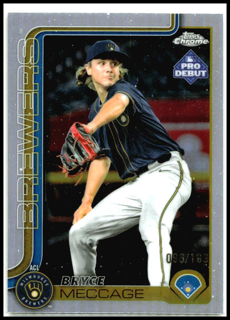 2025 Topps Pro Debut Chrome Refractor #PDC-38 Bryce Meccage #/199 ACL Brewers