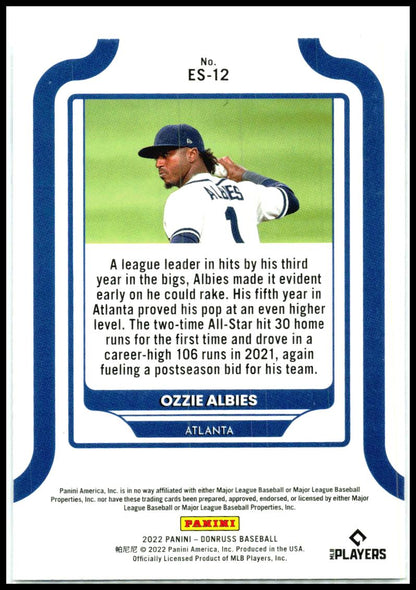 2022 Donruss Elite Series #ES-12 Ozzie Albies  Atlanta Braves