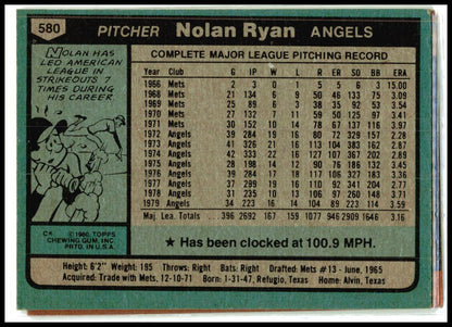1978 Topps #400 Nolan Ryan California Angels