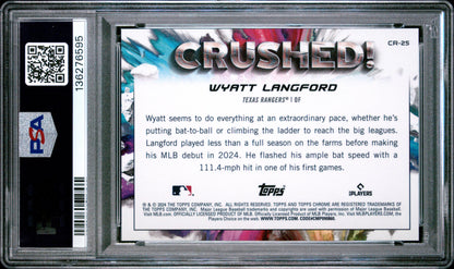 2024 Topps Chrome Update Crushed #CR25 Wyatt Langford PSA 9