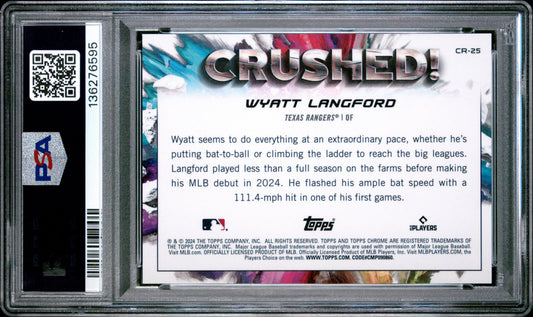 2024 Topps Chrome Update Crushed #CR25 Wyatt Langford PSA 9
