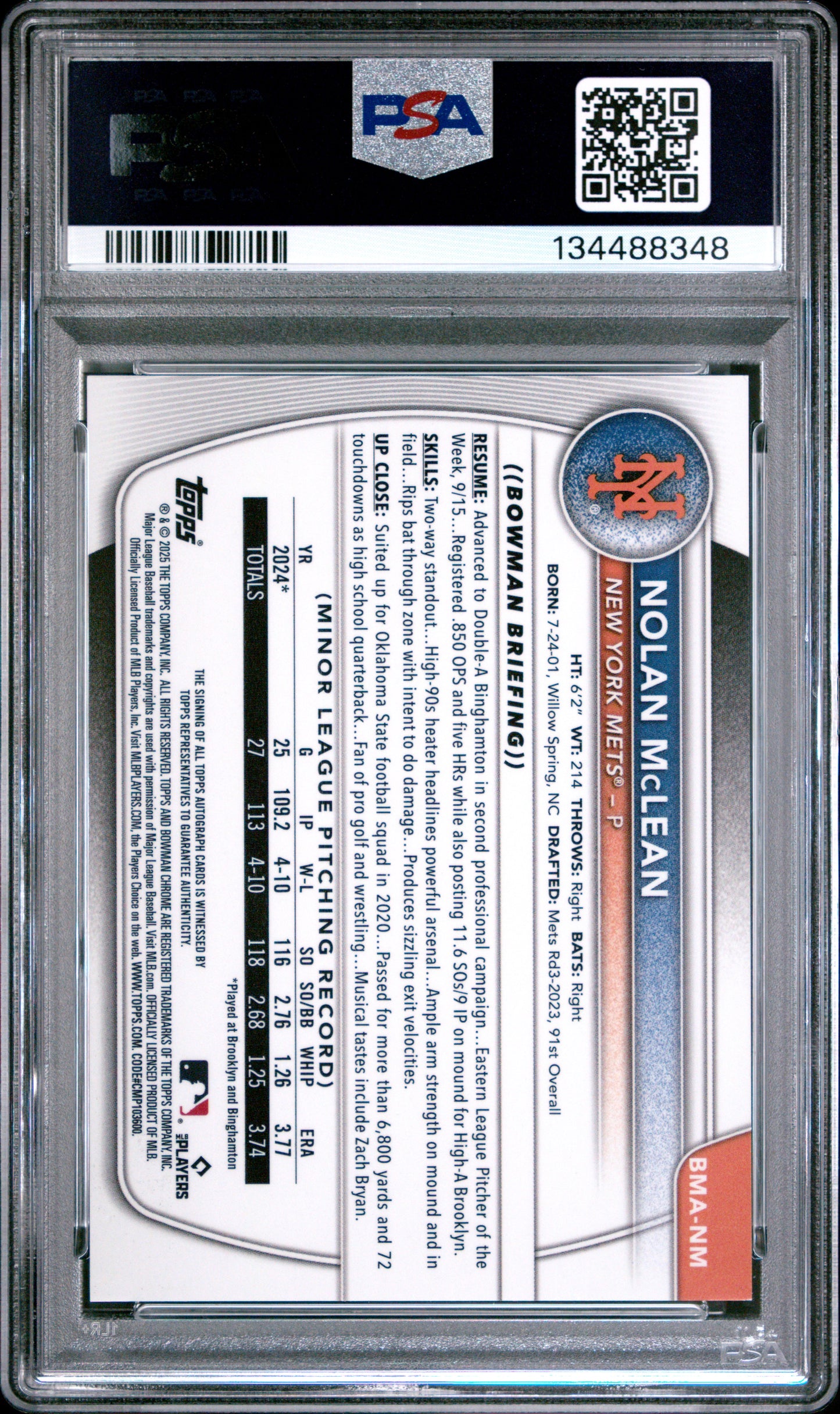 2025 Bowman Chrome Mega Au-Blue #/150 #NM Nolan Mclean