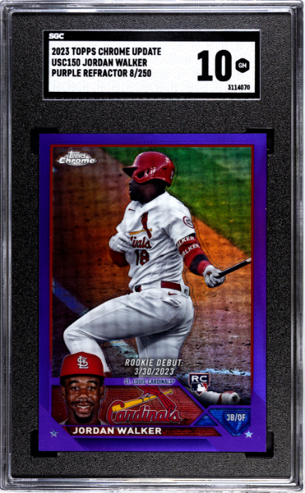 2023 Topps Chrome Update Purple /250 #USC150 Jordan Walker SGC 10