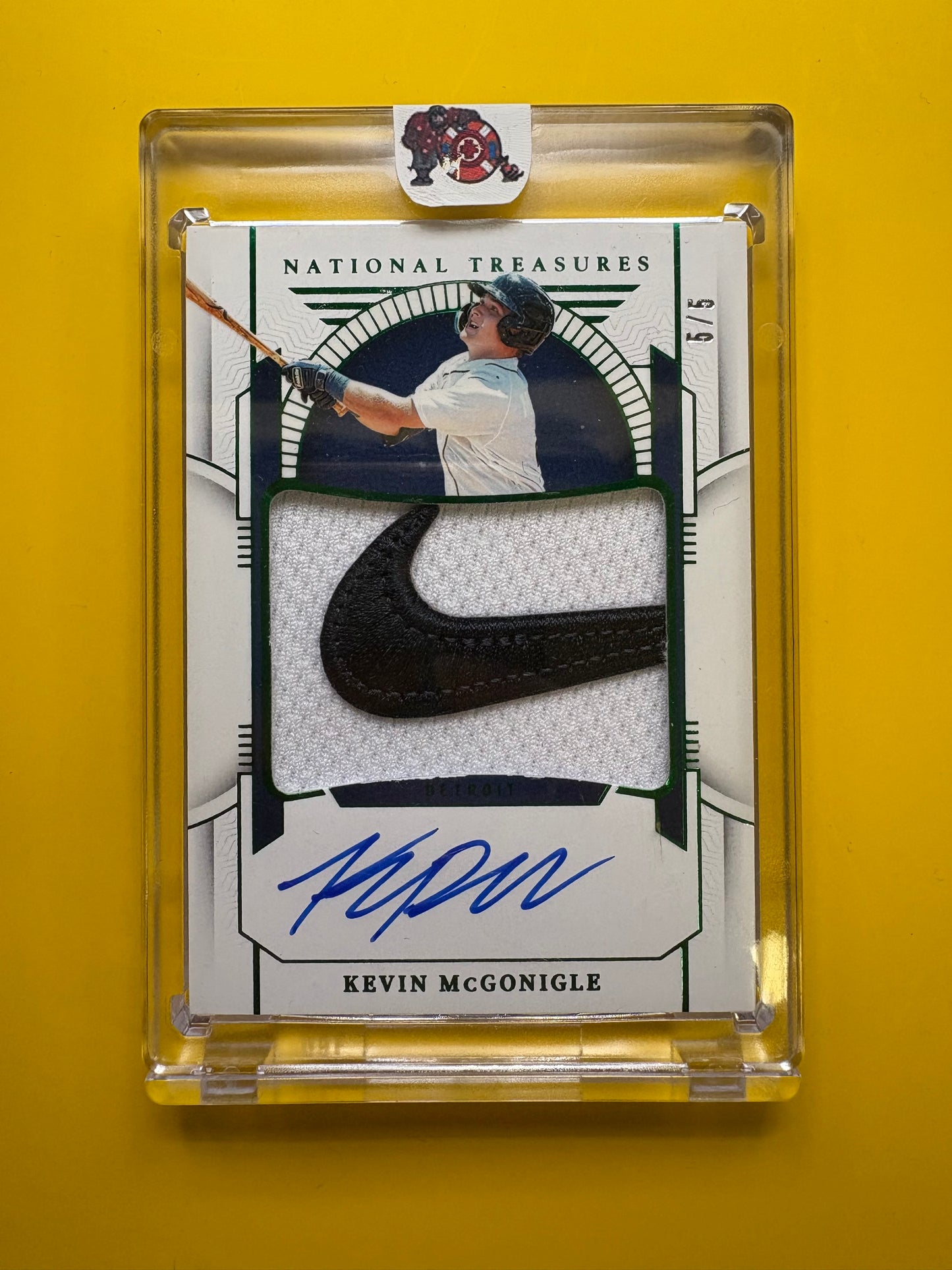 2024 National Treasures Auto Patch Nike Swoosh #/5 #PMS-KM Kevin McGonigle Auto