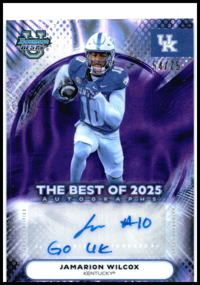 2025 Bowman U Best Best Of 2025 Auto Purple Lava #BOA-JW Jamarion Wilcox Auto