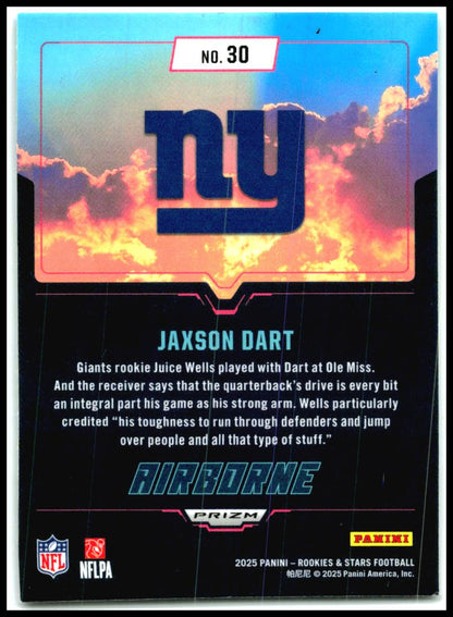 2025 Panini Rookies & Stars Airborne Silver #30 Jaxson Dart New York Giants