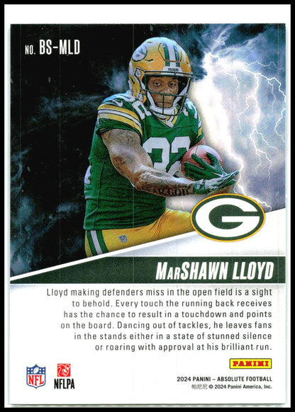 2024 Panini Absolute By Storm #BS-MLD MarShawn Lloyd Green Bay Packers