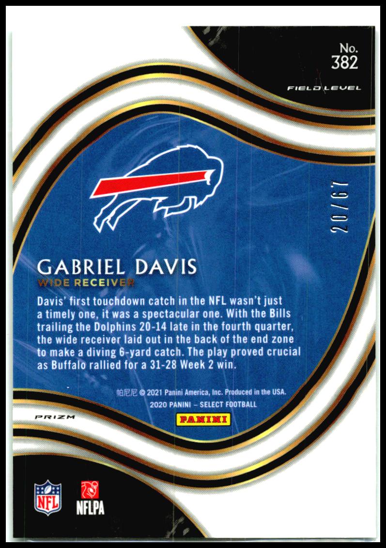 2020 Panini Select Dragon Scale Prizm #382 Gabriel Davis Rookie Bills
