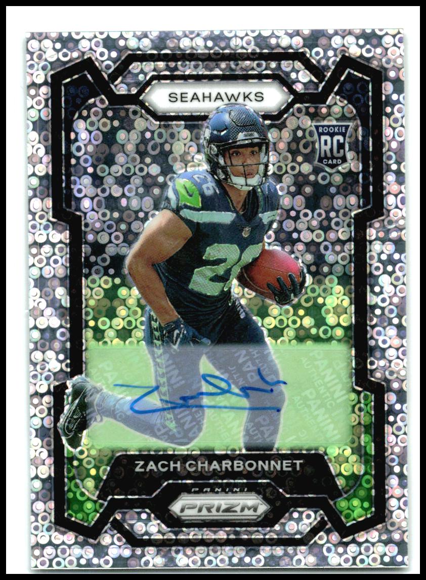 2023 Panini Prizm Rookie Auto Prizm No Huddle #392 Zach Charbonnet Auto Seattle