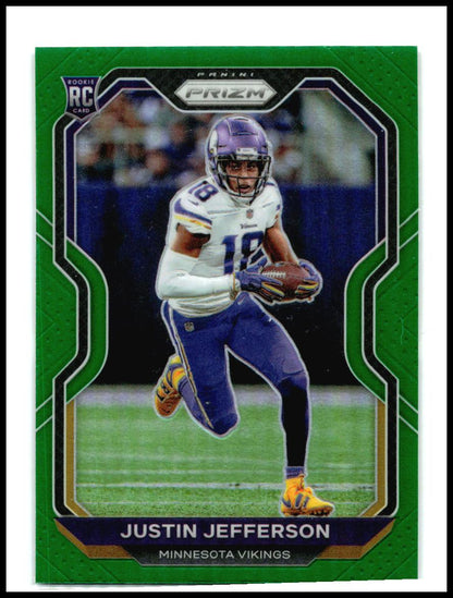 2020 Panini Prizm Prizm Green #398 Justin Jefferson Rookie Minnesota Vikings