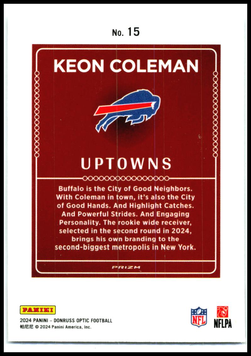 2024 Donruss Optic Uptowns #15 Keon Coleman Buffalo Bills