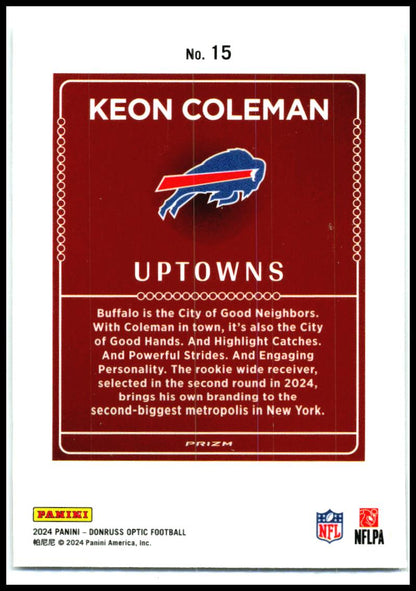 2024 Donruss Optic Uptowns #15 Keon Coleman Buffalo Bills