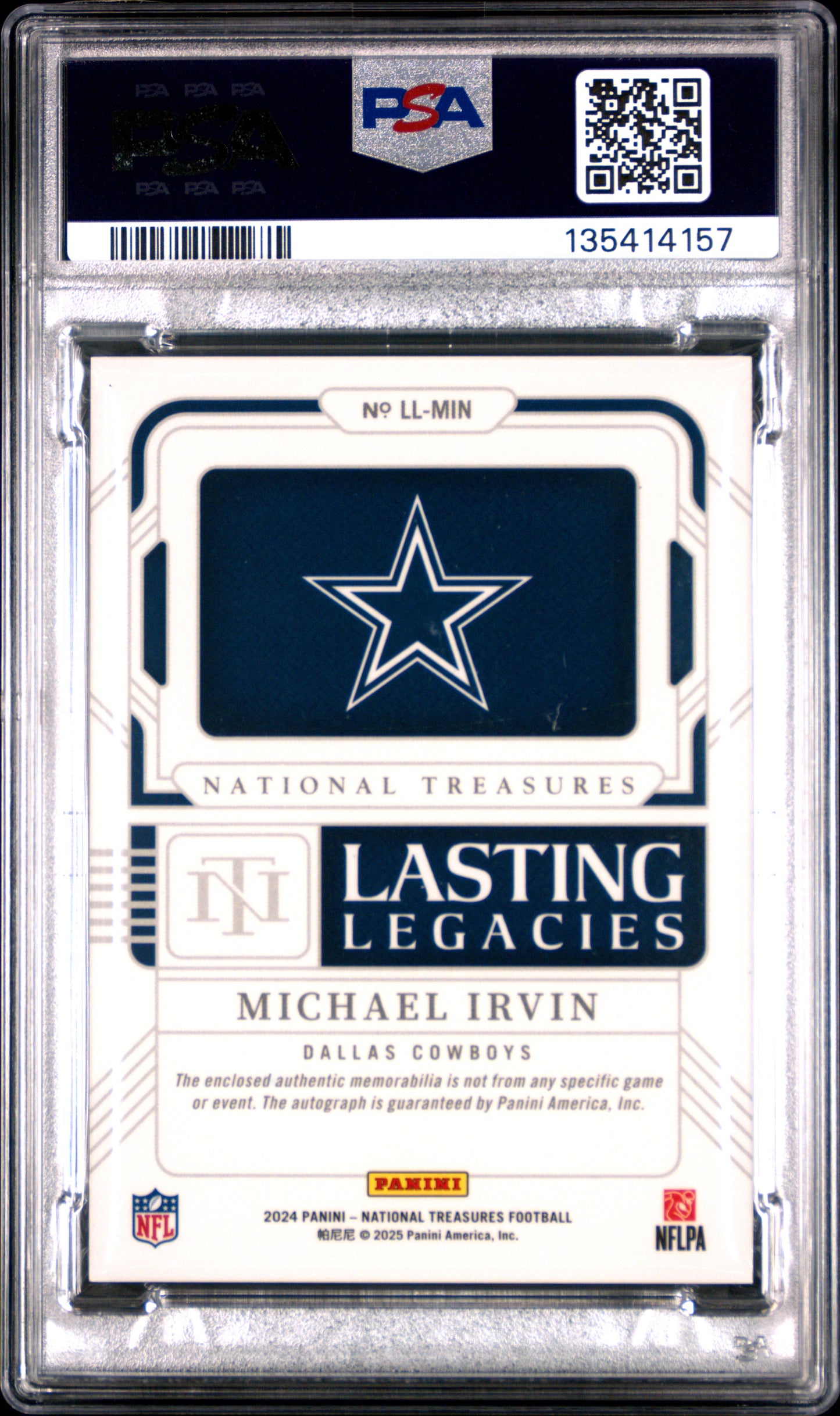 2024 National Treasures Lasting Legacies Signature Relics #MIN Michael Irvin
