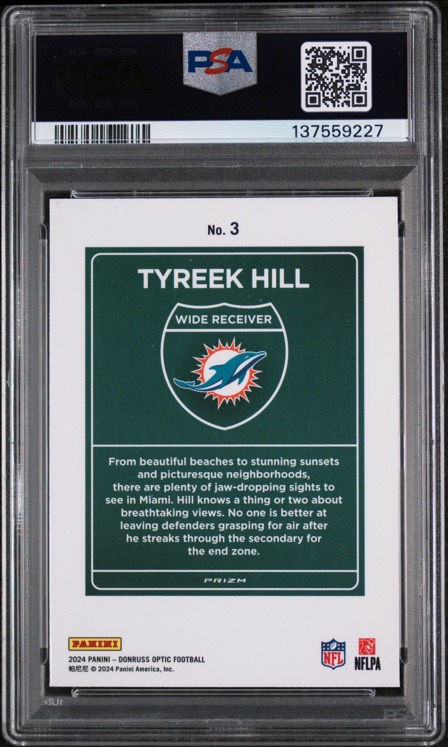 2024 Panini Donruss Optic Downtown! #3 Tyreek Hill