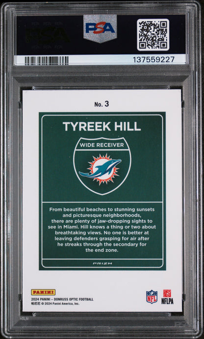 2024 Panini Donruss Optic Downtown! #3 Tyreek Hill