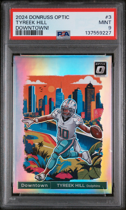 2024 Panini Donruss Optic Downtown! #3 Tyreek Hill