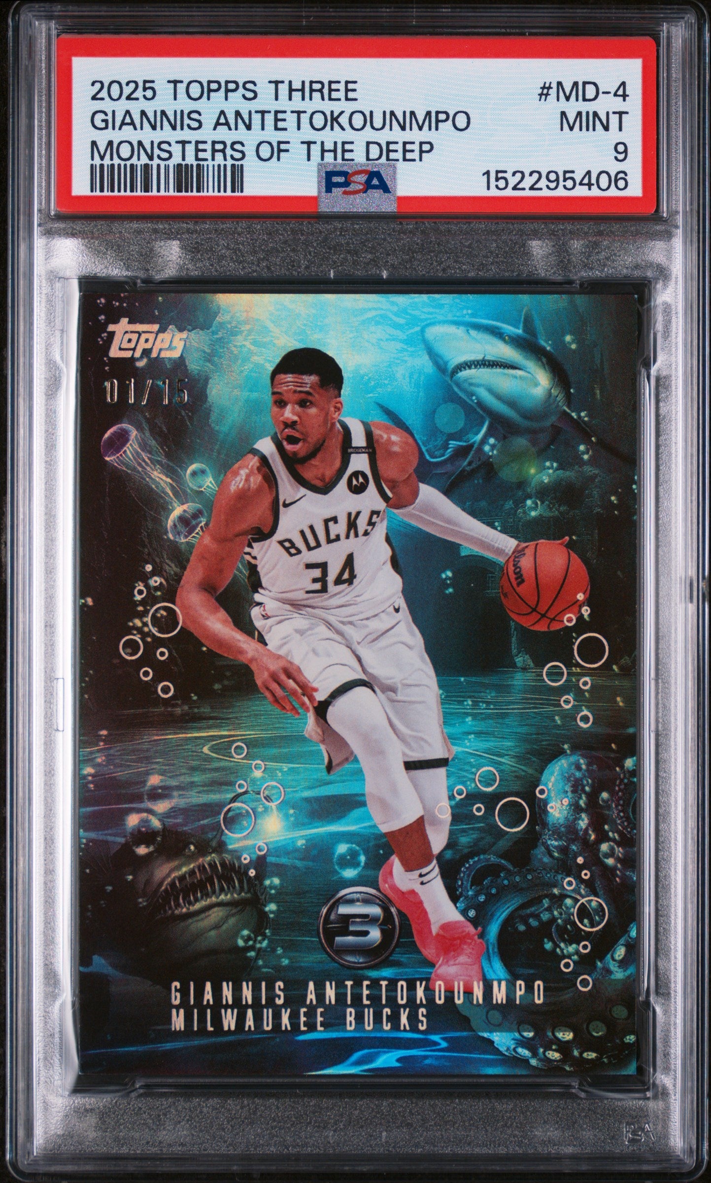 2025 Topps Three Monsters Of The Deep #MD-4 Giannis Antetokounmpo