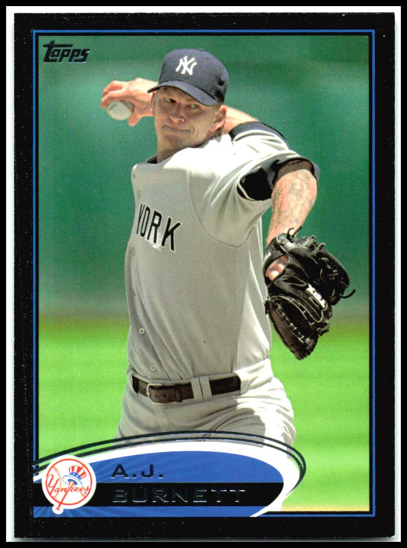 2012 Topps Black /61 #209 A.J. Burnett SP Serial Numbered New York Yankees